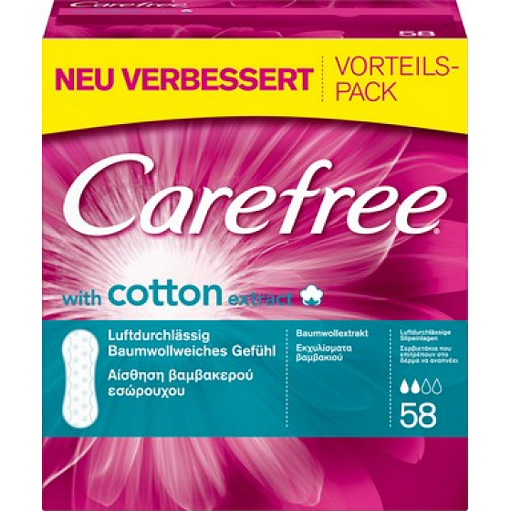 Carefree Cotton Fresh breathable briefs intimate insoles 58 pieces
