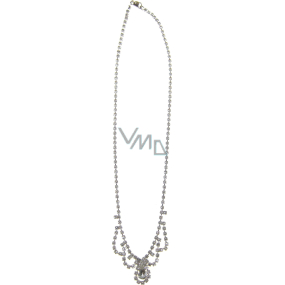 Necklace silver with stones 43 cm + bracelet 19 cm + earrings 1 pair