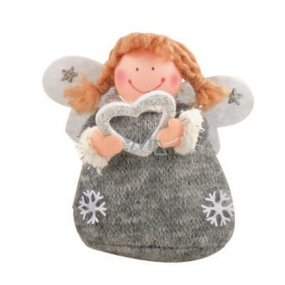 Angel knitted gray for standing 10 cm No.3