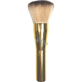 Cosmetic brush with synthetic bristles for powder gold handle light hair 15,5 cm 066