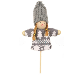 Doll in a gray suit recess 9 cm + skewers