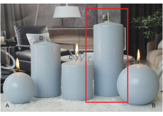 Lima Ice pastel candle light blue cylinder 80 x 200 mm 1 piece
