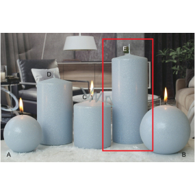 Lima Ice pastel candle light blue cylinder 80 x 200 mm 1 piece