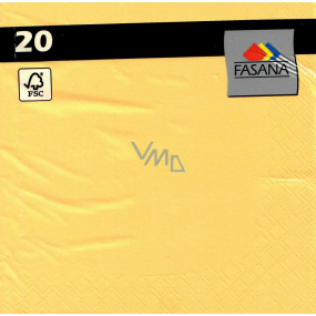 Fasana Paper napkins 3 ply 33 x 33 cm 20 pieces colored yellow 3 ply