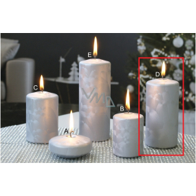 Lima Ice candle silver cylinder 60 x 120 mm 1 piece