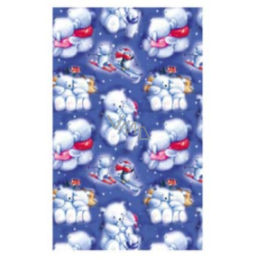 Ditipo Gift wrapping paper 70 x 200 cm Christmas blue polar bears jumping