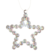 Metal star pendant with stones 9 cm