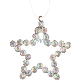 Metal hanging star with stones 9 cm
