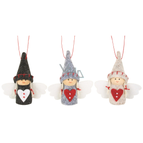 Angel with a heart in a pointed cap 7 cm for hanging 1 piece