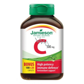 Jamieson Vitamin C contributes to the normal function of the immune system 500 mg dietary supplement 120 tablets