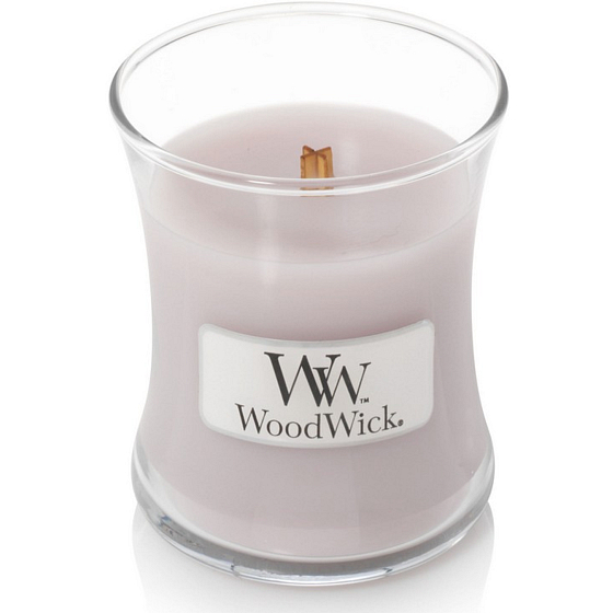 WoodWick Wild Violet - Wild violet scented candle with wooden wick and lid glass small 85 g