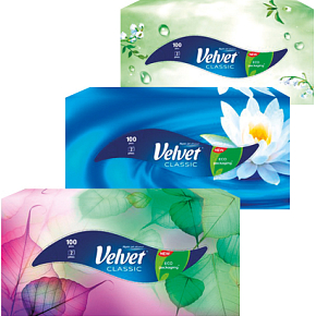 Velvet Classic 2-ply paper tissues, 100 pcs