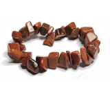 Goldstone golden bracelet natural elastic chipped 16 - 17 cm, stone of ambition