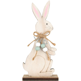 Wooden rabbit with bow 20 cm