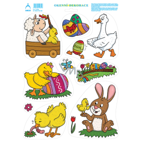 Arch Easter sticker, window film without adhesive Lamb in a wheelchair 33 x 24 cm