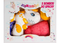 Bohemia Gifts Unicorn sparkling bath ball 90 g + water gun, cosmetic set for children