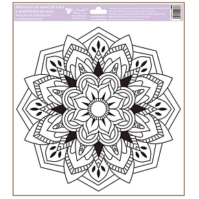 Adhesive foil for glass paints Mandala flower 30 x 33,5 cm