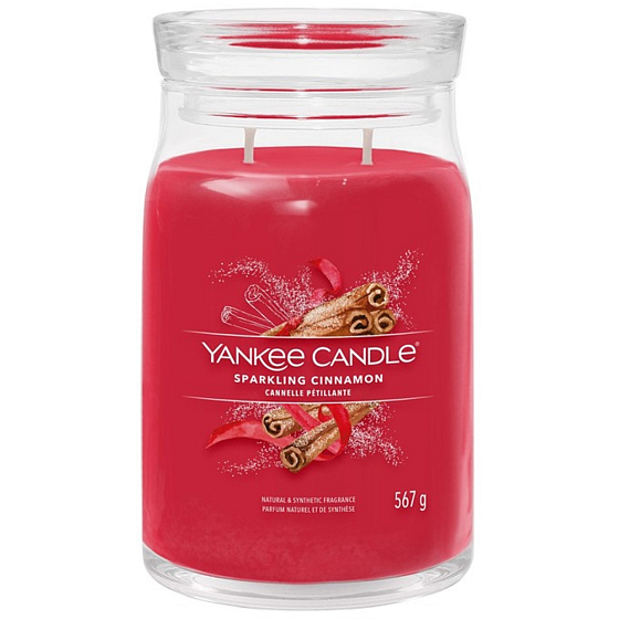 Yankee Candle Sparkling Cinnamon - Sparkling Cinnamon scented candle Signature large glass 2 wicks 567 g
