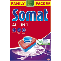 Somat dishwasher tablets All in 1, 140 pcs