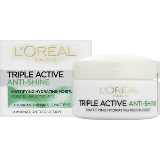 Loreal Paris Triple Active Anti-shine mattifying moisturizing care 50 ml