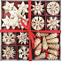 Straw decoration in wooden box with 56 pieces squares