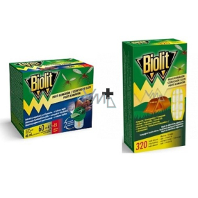 Biolit with liquid mosquito repellent 60 nights electric repellent + Biolit mosquito repellent electric evaporator refill 1 piece + battery 2 pieces