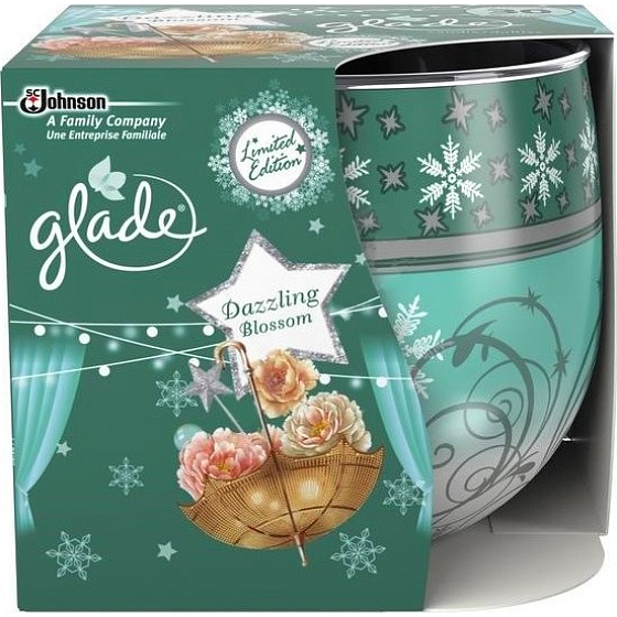 Glade by Brise Dazzling Blossom scented candle in glass, burning time up to 30 hours 120 g