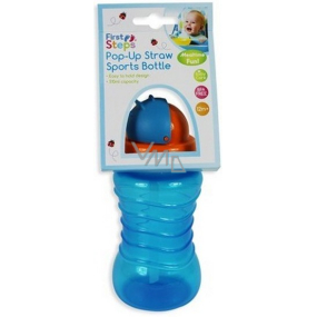 First Steps 12+ bottle with straw for kids blue 310 ml