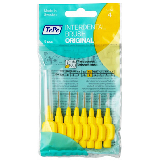 TePe Original Interdental Brushes Normal 0.7 mm Yellow 8 pieces