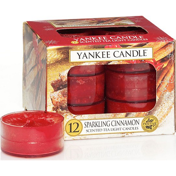 Yankee Candle Sparkling Cinnamon - Glittering Cinnamon Scented Tea Candle 12 x 9.8 g