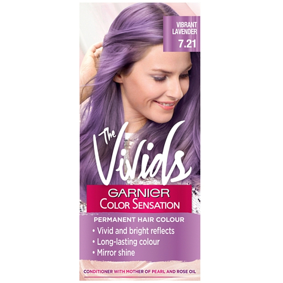 Garnier Color Sensation The Vivids intensive permanent hair coloring cream 7.21 Pastel purple