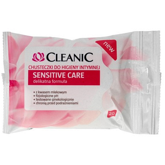 Cleanic Sensitive Care Wipes for Intimate Hygiene with Lactic Acid 20 pcs