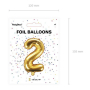Foil balloon number 2, 35 cm