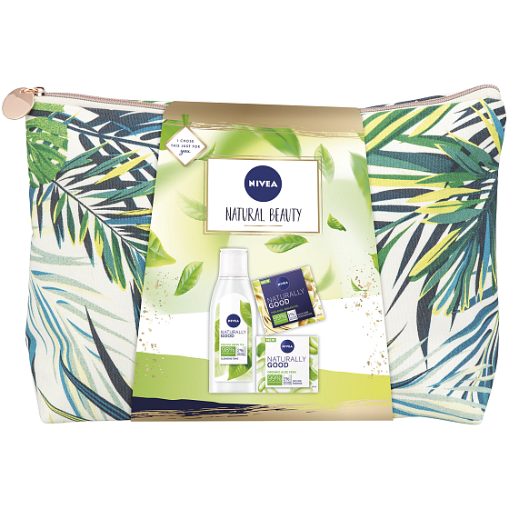 Nivea Natural Beauty lotion 200 ml + night cream 50 ml + day cream 50 ml + case, cosmetic set for women