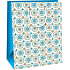 Ditipo Gift paper bag 26.4 x 13.7 x 32.4 cm white, blue-brown circles