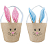 Basket textile bunny with ears 18 x 15,5 cm