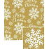 Nekupto Christmas gift wrapping paper 70 x 1000 cm Golden white snowflakes, inscription
