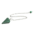 Malachite pendulum 2,5 cm + 18 cm chain with bead, wishing stone