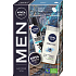 Nivea Men Daily Trio Creme cream 30 ml + Invisible Black & White Fresh antiperspirant deodorant spray 150 ml + Sensitive 3in1 shower gel 250 ml, cosmetic set for men