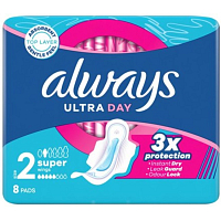 Always Ultra Day Super Women's Pads with Wings, 8 pcs