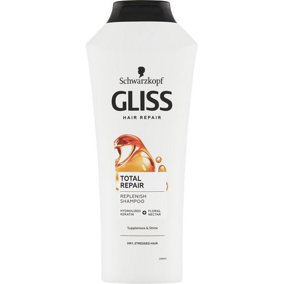 Gliss Total Repair revitalizing shampoo for dry hair, 400 ml