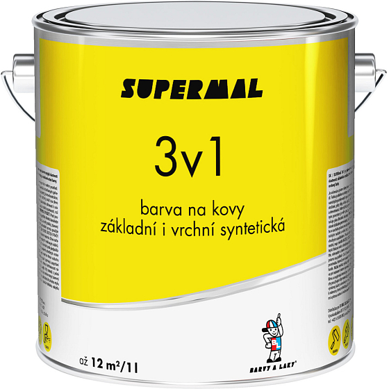 Supermal 3v1 S2177 0155 anthracite top synthetic paint for metals, 2.5 l