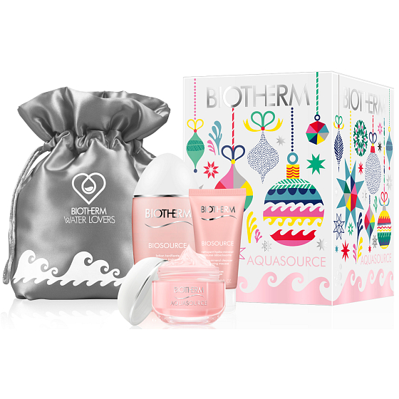 Biotherm Aquasource moisturizing gel 50 ml + Biosource cleansing gel 50 ml + Biosource tonic 100 ml, cosmetic set