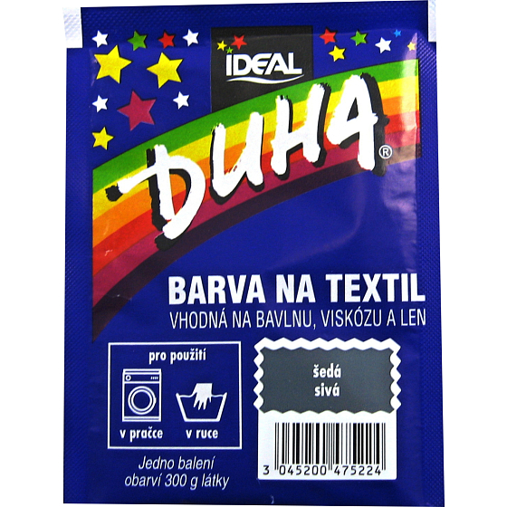 Ideal Rainbow Gray, fabric dye for cotton, viscose, and linen, for 300 g of fabric, 15 g