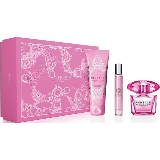 Versace Bright Crystal Absolu perfumed water for women 90 ml + shower gel 150 ml + perfumed water 10 ml, gift set