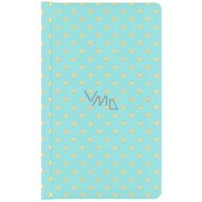 Albi Deluxe Block Gold polka dots lined, turquoise 9.5 cm x 15.5 cm x 1.5 cm