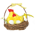 Hen in the nest 12 cm yellow