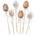 Plastic egg recess 6 cm + skewers different types 1 piece