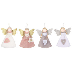 Plush angel with heart 14 cm for hanging 1 piece