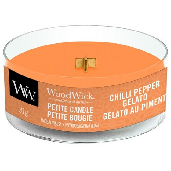 WoodWick Chilli Pepper Gelato - Chilli and Pepper Gelato Scented Candle with Wooden Wick Petite 31 g